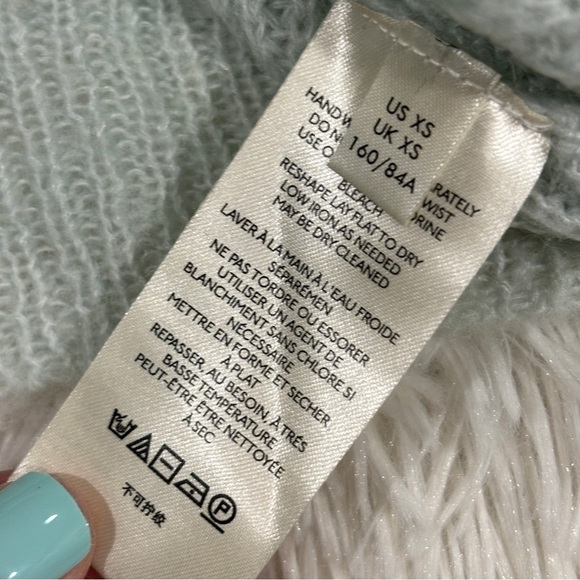 FREE PEOPLE AUTUMN SKY colorblock wool blend PULLOVER woman’s size XS - Picture 6 of 9